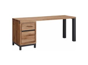 4251213557867 - Massivmoebel24 - Schreibtisch Wildeiche 180x55x76 tabacco geölt villanders 344 - braun