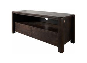 4251213559137 - Massivmoebel24 - TV-Board Akazie 125x45x50 tabak lackiert bueno 4002 - dunkelbraun