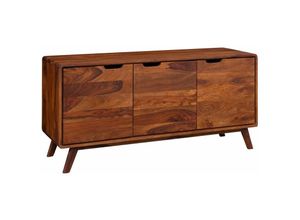 4251213559519 - Sideboard Sheesham 134x40x65 walnuss lackiert malmö 2 106 - dunkelbraun