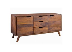 4251213559526 - Sideboard Sheesham 134x40x65 walnuss lackiert malmö 2 107 - dunkelbraun