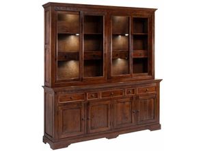 4251213560041 - Massivmoebel24 - Buffet Akazie 204x50x220 nougat lackiert oxford 340 - dunkelbraun