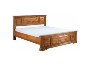 4251213560058 - Massivmoebel24 - Bett Akazie 200x200x114 honig lackiert oxford 0315 - hellbraun