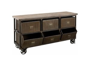 4251213560652 - Massivmoebel24 - Sideboard Mango 150x44x80 braun lackiert heavy industry 248 - braun