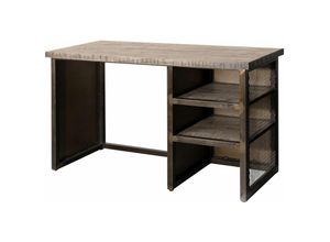 4251213560676 - Massivmoebel24 - Schreibtisch Mango122x52x76 braun lackiert heavy industry 257 - braun