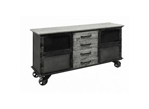 4251213560683 - Massivmoebel24 - Sideboard Mango 153x40x80 grau lackiert heavy industry 153 - grau