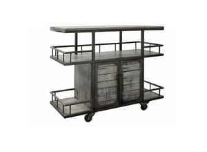 4251213561109 - Massivmoebel24 - Servierwagen Mango 117x46x94 grau lackiert heavy industry 167 - grau