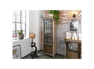 4251213561338 - Massivmoebel24 - Vitrine Mango 60x40x180 braun lackiert heavy industry 242 - braun