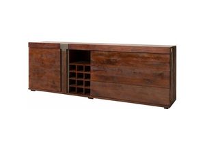 4251213561628 - Massivmoebel24de - Sideboard Mango 215x45x75 braun lackiert Amsterdam 29 - braun