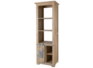 4251213562182 - Massivmoebel24 - Bücherregal Mango 60x41x180 whitewash lackiert railway 304 - beige