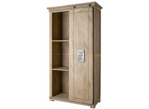 4251213562274 - Massivmoebel24de - Schrank Mango 100x50x190 whitewash lackiert railway 315 - beige