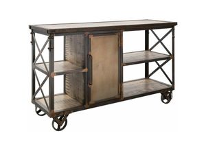 4251213562908 - Massivmoebel24 - Servierwagen Mango137x46x82 braun lackiert heavy industry 224 - braun