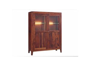 4251213565077 - Massivmoebel24 - Highboard Sheesham 110x40x140 walnuss geölt brooklyn 25 - dunkelbraun