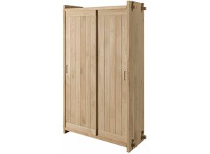 4251213566227 - Massivmoebel24de - Kleiderschrank Eiche 120x45x190 natur geölt oak heart 21 - natur