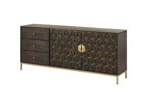 4251213566333 - Massivmoebel24de - Sideboard Mango 180x40x77 grau geölt diamond 110 - grau