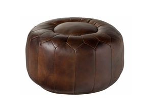 4251213568542 - Pouf Hocker Echtleder 60x60x38 braun CHESTERFIELD 18 - braun