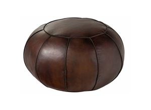 4251213568559 - Massivmoebel24 - Pouf Hocker Echtleder 58x58x38 braun chesterfield 19 - braun