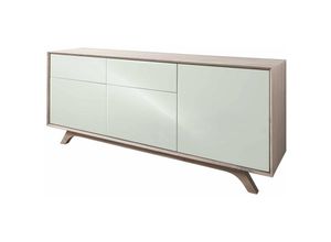 4251213568771 - Massivmoebel24de - Sideboard Akazie 185x45x80 braun-weiß lackiert tromso 109 - hellbraun   weiß