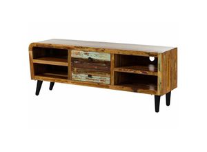 4251213569907 - TV-Board Altholz 170x45x65 mehrfarbig lackiert sixties 117 - mehrfarbig