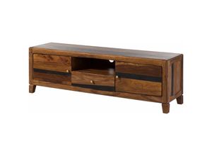 4251213571559 - Massivmoebel24 - TV-Board Sheesham 175x45x55 dunkelbraun lackiert ancona 210 - dunkelbraun