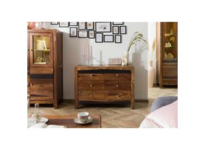 4251213571580 - Sideboard Sheesham 110x45x80 dunkelbraun lackiert ancona 220 - dunkelbraun