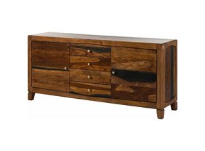 4251213571610 - Massivmoebel24 - Sideboard Sheesham 175x45x80 dunkelbraun lackiert ancona 223 - dunkelbraun