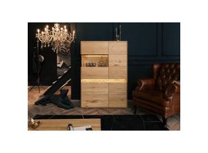 4251213573959 - Massivmoebel24 - Highboard Wildeiche inkl led 103x435x152 natur geölt cardiff 121 - natur