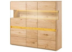 4251213573966 - Massivmoebel24de - Highboard Wildeiche inkl led 163x435x152 natur geölt cardiff 122 - natur