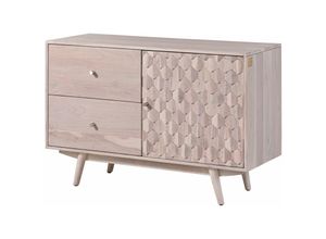 4251213575397 - Sideboard Akazie 115x42x75 weiß lackiert mosayk 212 - weiß