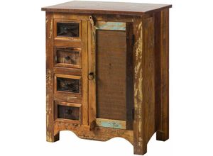 4251213575465 - Kommode Altholz 70x40x85 mehrfarbig lackiert NATURE OF SPIRIT 127 - mehrfarbig
