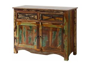 4251213575496 - Massivmoebel24de - Sideboard Altholz 110x45x85 mehrfarbig lackiert nature of spirit 130 - mehrfarbig