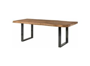 4251213577551 - Baumtisch Sheesham 240x100x77 natur gebeizt   U-Beine anthrazit glänzend freeform 5 - natur