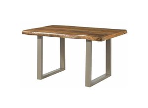 4251213578312 - Baumtisch Mango 140x90x77 natur lackiert U-Beine silber matt freeform 5 - natur 4251213578312 - Baumtisch Mango 140x90x77 natur lackiert U-Beine silber matt freeform 5 - natur