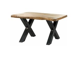 4251213578336 - Baumtisch Mango 140x90x77 natur lackiert   X-Beine anthrazit glänzend freeform 5 - natur