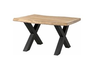 4251213578398 - Baumtisch Mango 140x90x77 beige lackiert   X-Beine anthrazit matt freeform 5 - beige