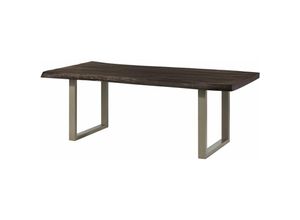 4251213578619 - Baumtisch Mango 180x90x77 grau lackiert   U-Beine silber matt freeform 5 - grau