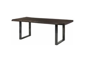 4251213578954 - Baumtisch Mango 220x100x77 grau lackiert   U-Beine anthrazit glänzend freeform 5 - grau