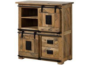 4251213580797 - Highboard Mango 90x45x100 natur lackiert railway 1005 - natur