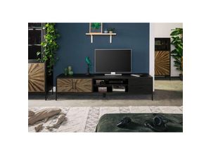 4251213580940 - Massivmoebel24 - TV-Board Sheesham 210x45x50 schwarz lackiert sun 107 - schwarz