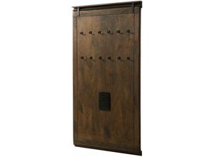 4251213581176 - Massivmoebel24de - Wandgarderobe Mango 100x8x190 braun lackiert railway 4008 - braun