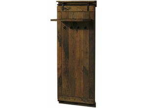 4251213581183 - Massivmoebel24 - Wandgarderobe Mango 59x32x145 braun lackiert railway 4009 - braun