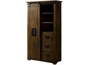 4251213581220 - Massivmoebel24de - Kleiderschrank Mango 100x45x175 braun lackiert railway 414 - braun