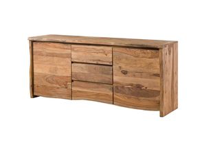 4251213582647 - Massivmoebel24de - Sideboard Sheesham 185x48x80 natur lackiert   sandgestrahlt pure sheesham 215 - natur