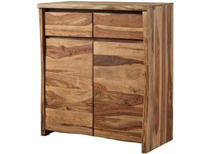 4251213582654 - Highboard Sheesham 100x48x111 natur lackiert   sandgestrahlt pure sheesham 201 - natur