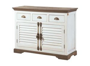 4251213586591 - Massivmoebel24de - Sideboard Mango 120x45x90 weiß lackiert toulouse 106 - weiß