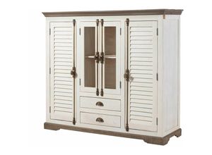 4251213586652 - Massivmoebel24de - Highboard Mango 160x45x142 weiß lackiert toulouse 115 - weiß