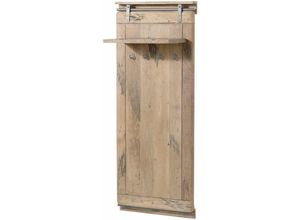 4251213587000 - Massivmoebel24 - Wandgarderobe Mango 59x32x145 whitewash lackiert railway 3009 - beige