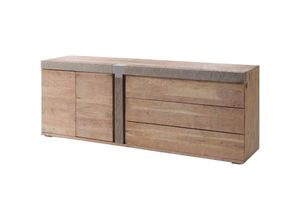 4251213588717 - Massivmoebel24de - Sideboard Akazie 200x45x75 beige lackiert Amsterdam 130 - beige