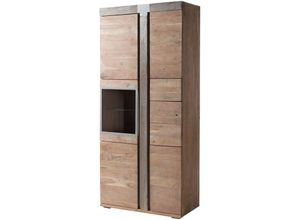 4251213588793 - Vitrine Akazie 90x45x204 beige lackiert Amsterdam 108 - beige