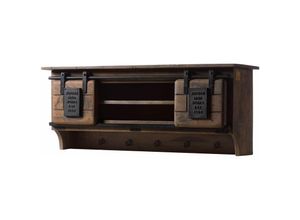 4251213589318 - Massivmoebel24de - Wandgarderobe Mango 115x30x45 braun lackiert railway 459 - braun