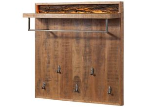 4251213593650 - Massivmoebel24de - Wandgarderobe Akazie 88x25x88 natur lackiert bark 119 - natur